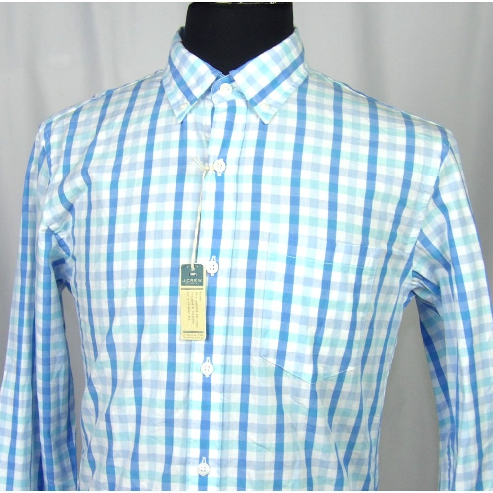 NEW! J.Crew Long Sleeved Plaid Casual Button Up Shirt Men's Slim Fit Medium NWT! - Picture 2 of 5